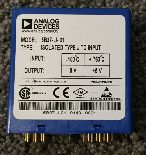 Analog devices 5b37-j-01 isolated type j thermocouple tc input module for sale