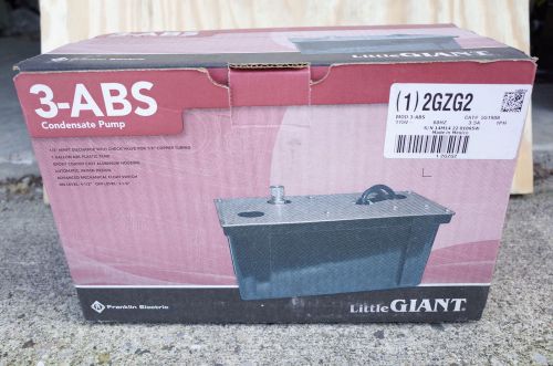 Little giant 3-abs condensate pump 1/12 hp 120 volt 210watt 11.2psi shallow-pan for sale