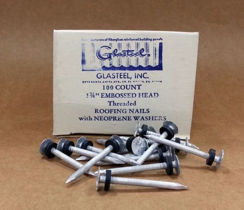 Glasteel, inc roofing nails with neoprene washers - 100 count for sale
