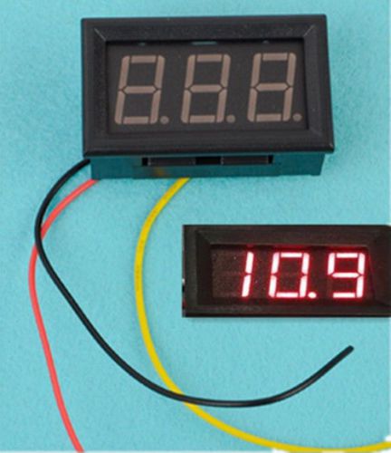 0-99.9v 3 wire dc 100v digital volt voltage pane meter voltmeter red for sale