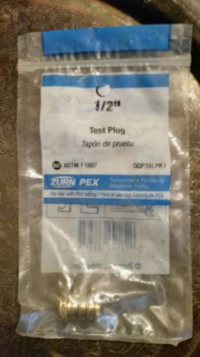Zurn Pex 1/2&#034; QQP3XLPK1  Brass Test Plug Plumbing Combine shipping 50 cents!