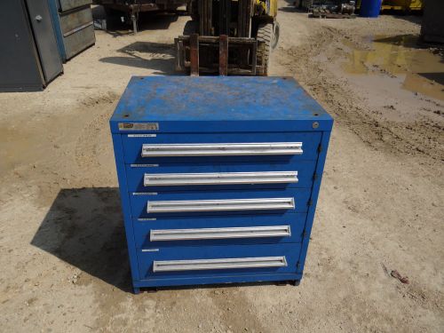 Stanley vidmar blue 5 drawer tool cabinet box storage shop mechanic chest for sale