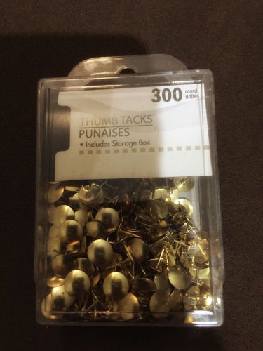 GOLD  Colored Thumb Tacks 300 count, include Storage Box