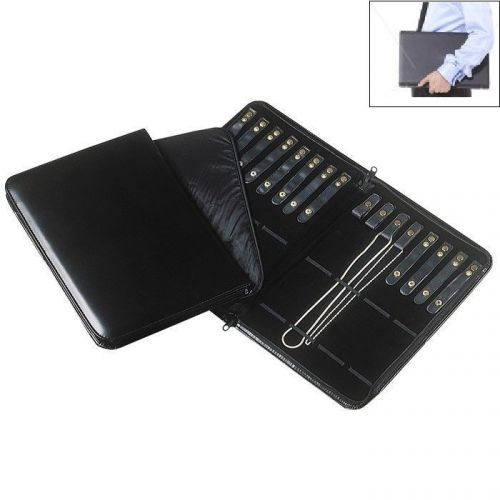 Black chain folder leatherette pendant organizer travelling case showcase &lt;deal&gt; for sale