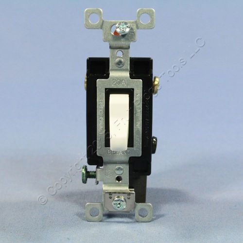 New Bryant White 3-Way COMMERCIAL Quiet Toggle Wall Light Switch 20A CSB320-BW