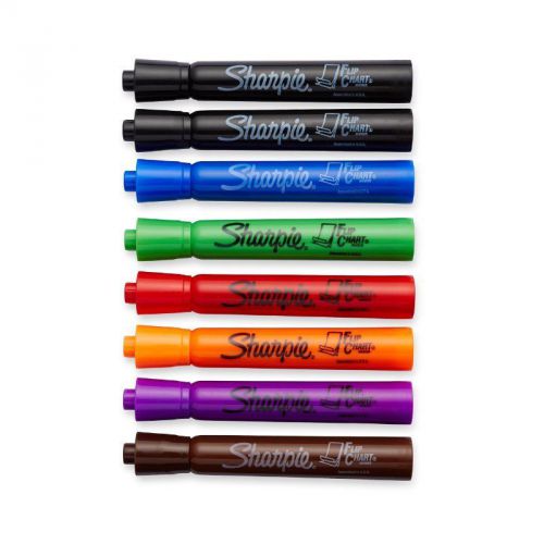 Sharpie Flip Chart Markers, Assorted Colors, Box of 8 (22478)
