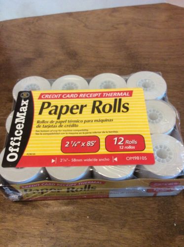 Om98105 2 1/4 thermal paper rolls officemax brand 12 rolls 85 ft. each for sale