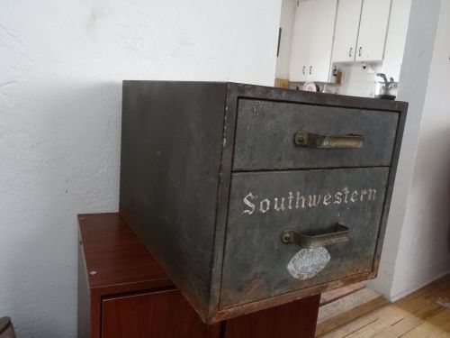 Vintage Sothwestern Steel Metal Catalog Box Single File Holder Cabinet
