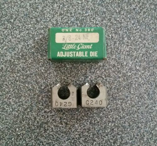 3/8-24 nf adjustable die little giant greenfield tap&amp;die threading tool no. 380 for sale
