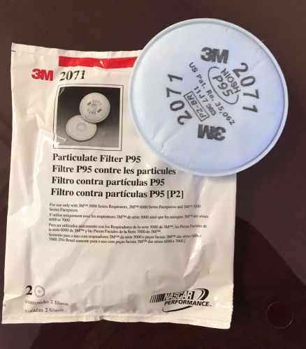 3M  2071PK  N95 Particulate Filters Use with: 3M 6000 &amp; 7000 facepieces  4/pack
