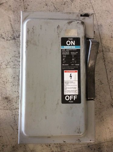 Siemens Vacu Break Switch F352 60 Amp 600 Volt 3 Pole Fusible
