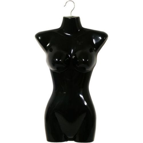MN-011 3 PCS BLACK Female Hanging Torso Form Mannequin With Metal Swivel Hook