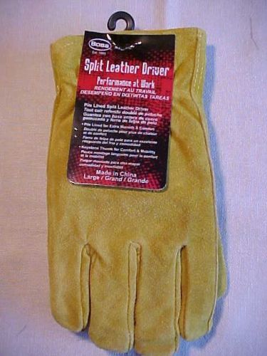 NEW MENS LEATHER PILE LINED WARM COMFORT GLOVES SIZE LARGE