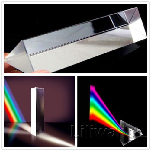 6&#034; 15cm Optical Glass Triple Triangular Prism Physics Teaching Light Spectrum