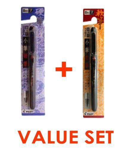 Pilot Pocket Brush Pen - soft Type &amp; Hard Type 2 Pens Arts Value set