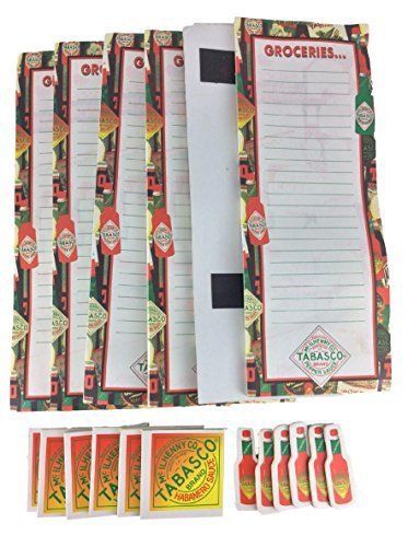 Tabasco Sauce Notepad Gift Set Grocery Shopping List Memo Pad 6 Pack of Pads 12