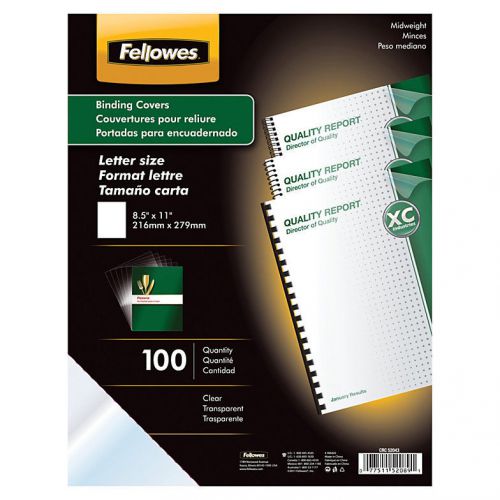 Fellowes Crystals Binding Presentation Covers, Oversize, 100 Pack, Clear (52043)