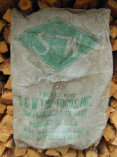 vtg S&amp;W Fine Foods Inc. San Francisco LARGE WALNUTS - 50 lbs Large Bulk Food Bag