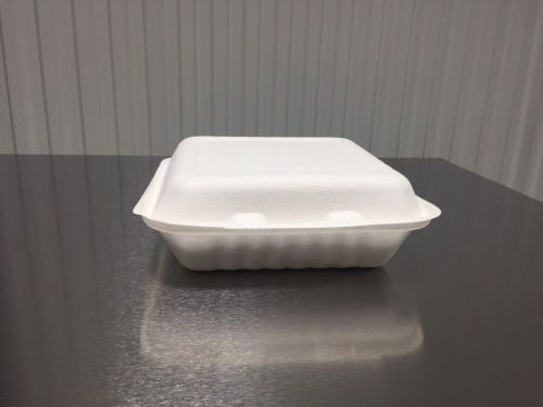 TW-BOO-013 GREENWAVE 9x9x3 Hinged Take-Out Container 3- Comp.  300/CS