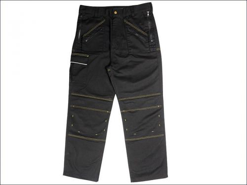 Roughneck Clothing - Black Multi Zip Work Trouser Waist 38in Leg 31in