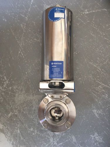SUDMO 1-1/2&#034; PN10 SANITARY SS ACTUATED BUTTERFLY VALVE. NOB!