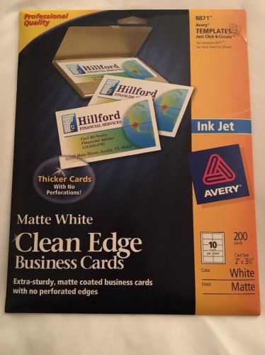 AVERY MATTE WHITE CLEAN EDGE BUSINESS CARDS TEMPLATES  8871 INK JET