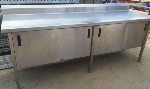 Stainless steel cabinet work table, 96&#034; x 30&#034;... for sale