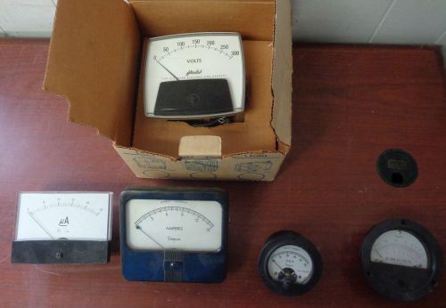 Lot of 10 Assorted Electrical Meters Volts Millivolts Amperes Triplett Simpson