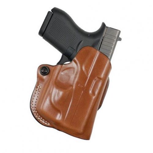 Desantis 019bb0cz0 mini scabbard belt holster black leather lh for glock 43 for sale