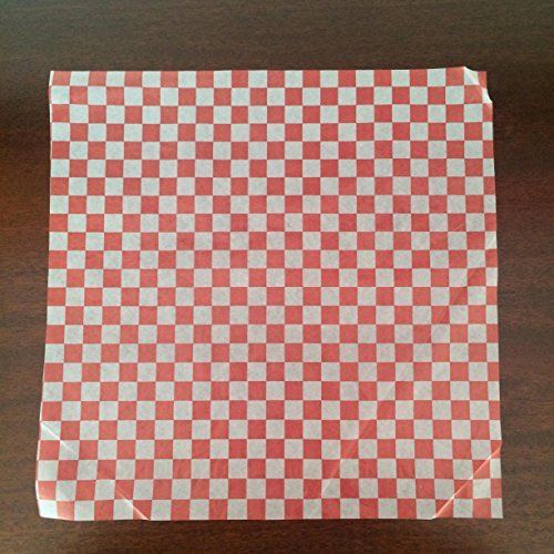 GREASEPROOF DELI PAPER 12&#034; x 12&#034; RED CHECKERED (4 packs of 1000)