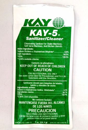 Kay 5 Sanitizer/Cleaner for Soda Fountain, Shake &amp; Soft Serve Machines -1oz Pack