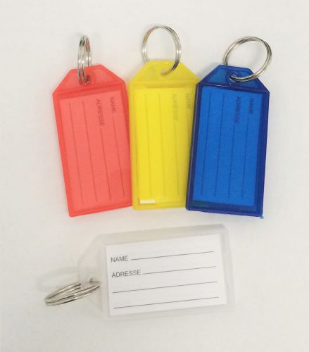 4pc Key ID Label Tags Key Ring Holder Tags Key Chain With Write-on Label Window