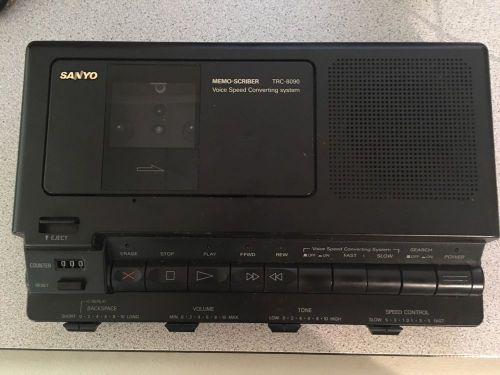 SANYO TRC-8090 Standard Cassette Transcriber &amp; FS-56 Foot Pedal w/ AC