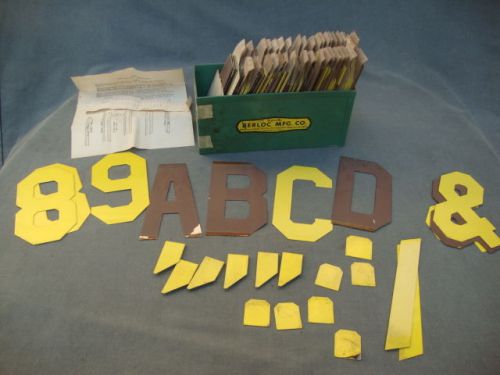 Vintage Aluminum 6&#034; Letters Numbers Berloc Mfg Sign 200+ Symbols ABCs Alphabet