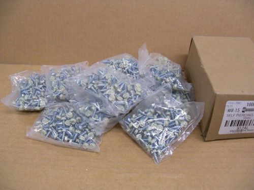 1000 #8-15 x 1/2&#034;almond slotted hex washer self-piercing zinc sheet metal screws for sale