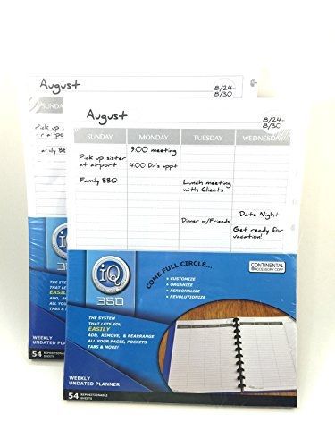 iQ360 iQ 360 Weekly Updated Planner Repositional Sheets (2 Packs - Letter Size)