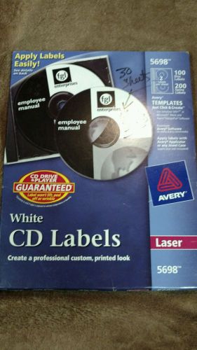 Avery 5698 Laser CD/DVD Round Labels Matte White 30 sheets 60 labels opened