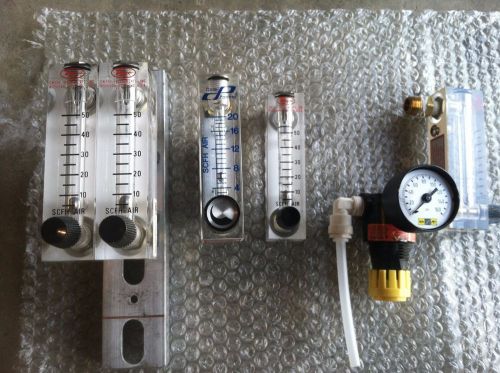 Varied lot of 4 air flow meters: 1 cole parmer, 3 dwyer for sale