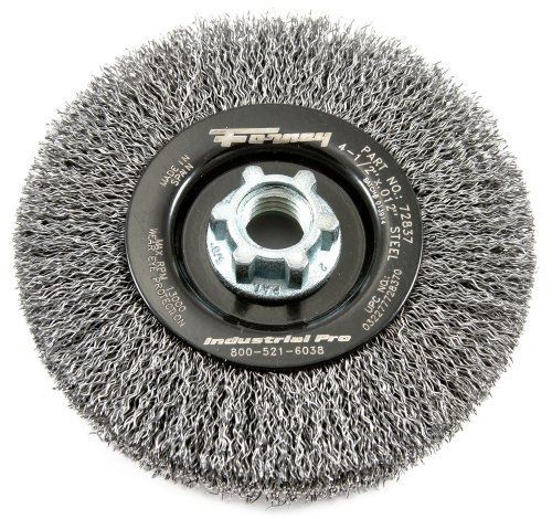 Forney 72837 Wire Wheel Brush, Industrial Pro Crimped with 5/8-Inch 11 and