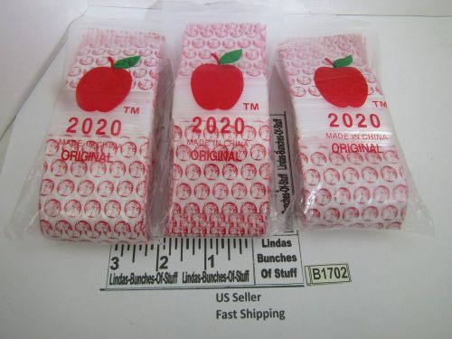 3 bags of 100 2m 2&#034;x2&#034; plastic zip seal all 3 bulldog heads new b1702 for sale
