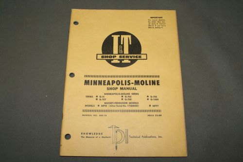 Minneapolis Moline Massey Ferguson Tractors I &amp; T Shop Manual See Disc.