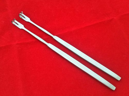 Tracheal Retractors Sharp 2 Prong Small Curved 2 Pieces ENT Precision Instrument