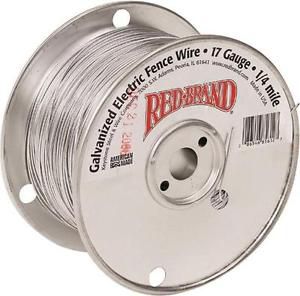 Red Brand 85612 Electric Fence Wire, 17 Ga Wire, 1/4 Mile L, Steel, Galvanized