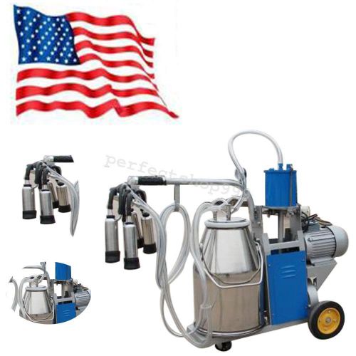 Useful Milker Electric Piston Vacuum Pump Milking Machine For Farm USA STOCK!