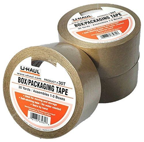 UHaul 3 Rolls of U-Haul Packaging Box Tape 30T / Moving Tape (2&#034; x 30 yards)