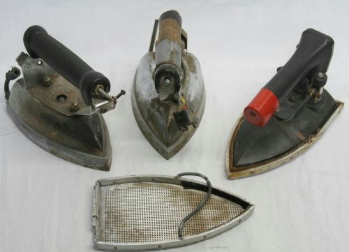 9&#034; LOT OF 3 VINTAGE INDUSTRIAL STEAM IRONS