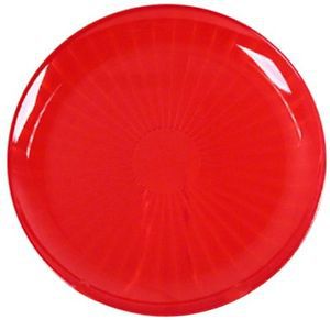 CaterLine Heavyweight Plastic Round Catering Tray, 16-Inch, Ruby Red (25-Count)