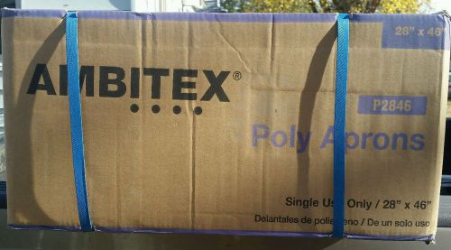 1-Box of 1000 / Ambitex #P2442 Single Use 24&#034; x 42&#034; Poly Aprons