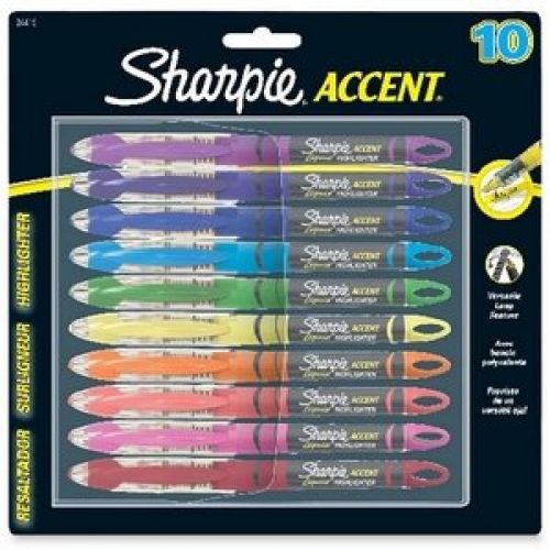 Sharpie sharpie highlighters, chisel tip, assorted colors, 10 pack for sale