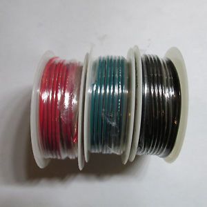 22 AWG Gauge Stranded Hook Up Wire Black, Red and Green 25ft of each